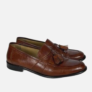 Johnston & Murphy Tassel Loafers Brown Leather Mens 10.5M Dress Shoes